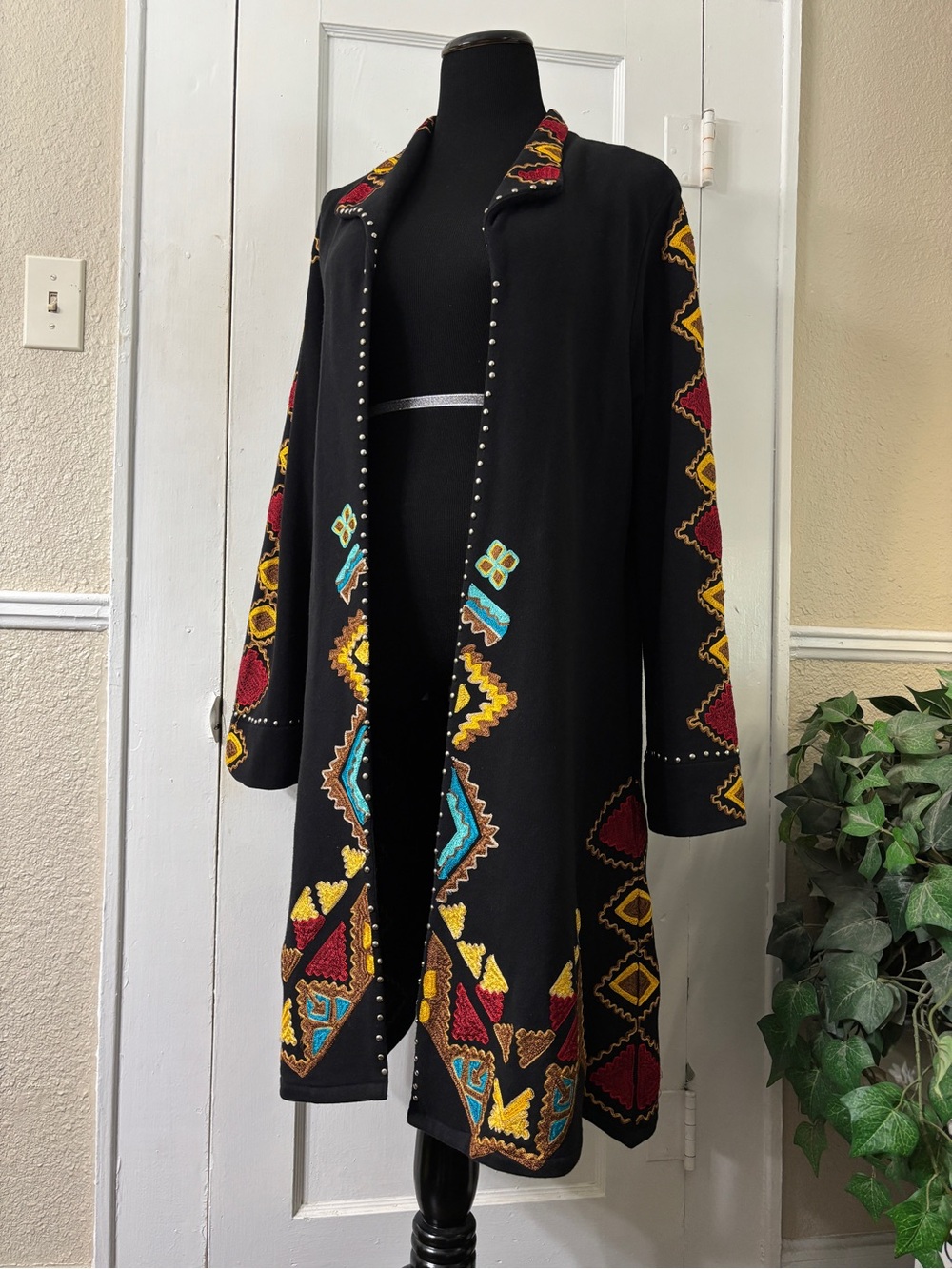 Vintage Collection Wildfire Embroidered Duster Sweater Cardigan - Picture 3 of 16